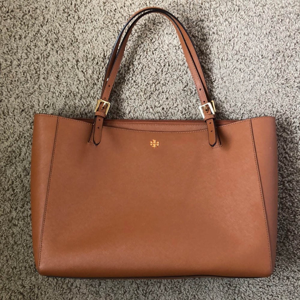 Tory Burch York Buckle Tote Cognac Brown